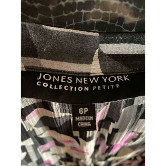 Jones New York 100% silk geometric print design skirt size 6P - Picture 4 of 4